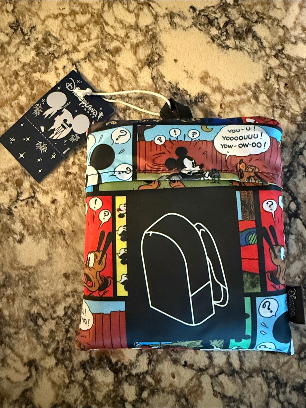 Disney Comic-Strip Foldable Pouch - Red, Blue, Black, Green